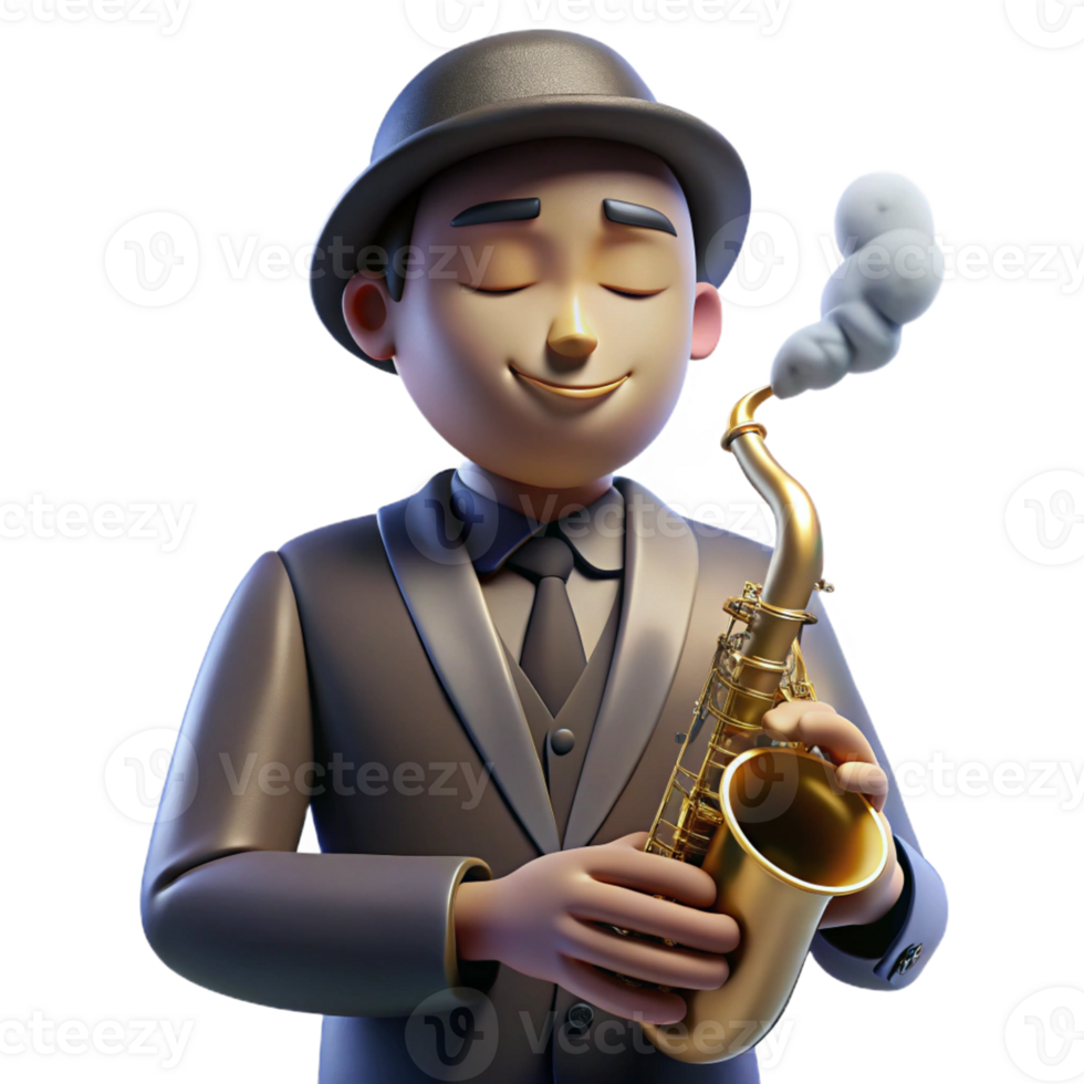 beautiful abstract Portrait of a Melancholic Musician with C original png