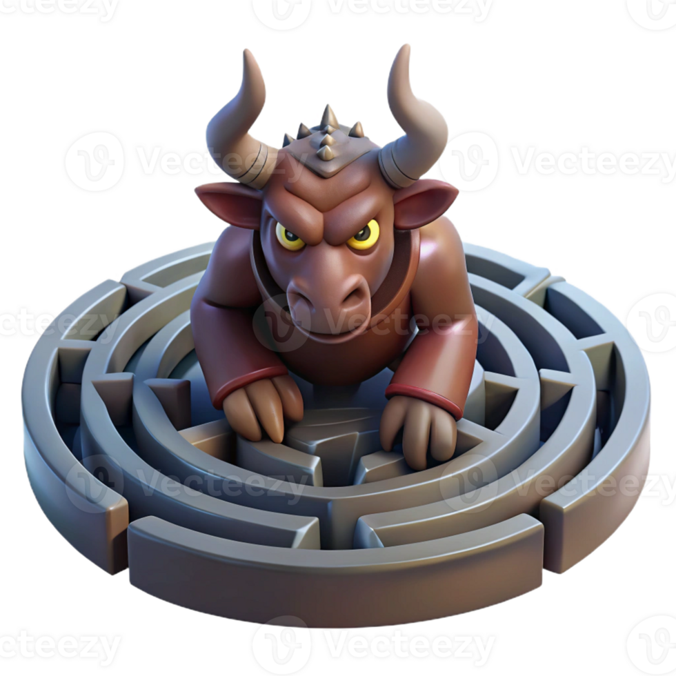 beautiful contemporary A Monstrous Minotaur Trapped in the Laby high resolution png