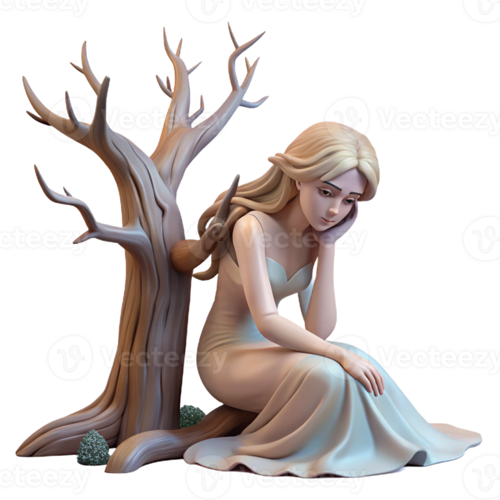 beautiful classic A Dryad Mourning a Fallen Tree high resolution png