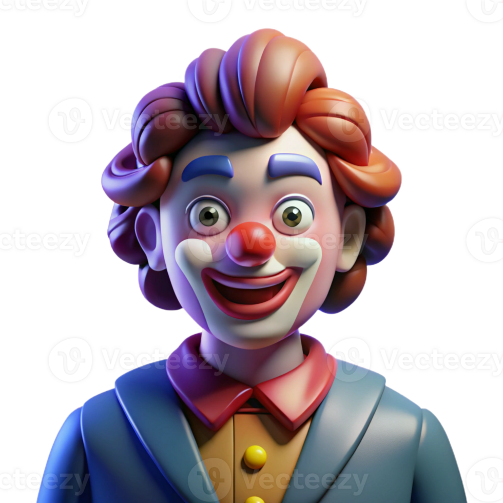 extraordinary creative Clown Portrait Exaggerated Features authentic png