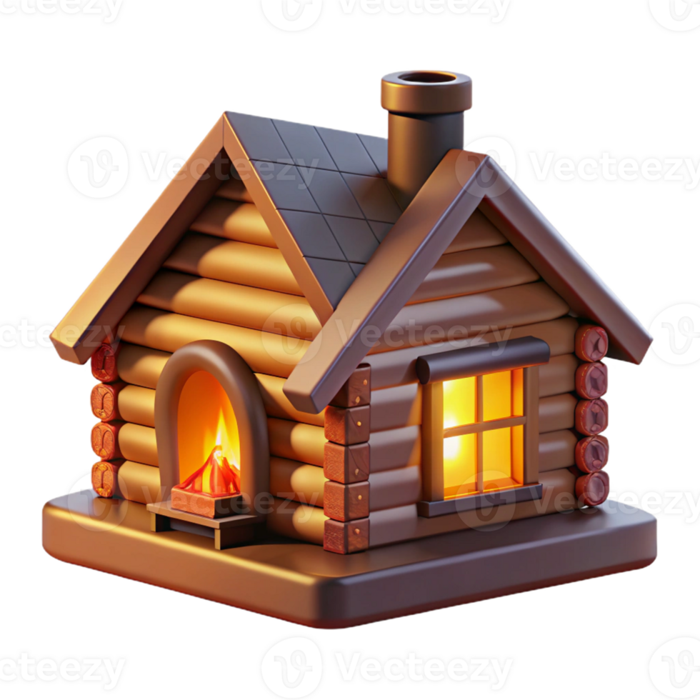 beautiful abstract A Cozy Log Cabin in a Snowy Forest Warm Fi png
