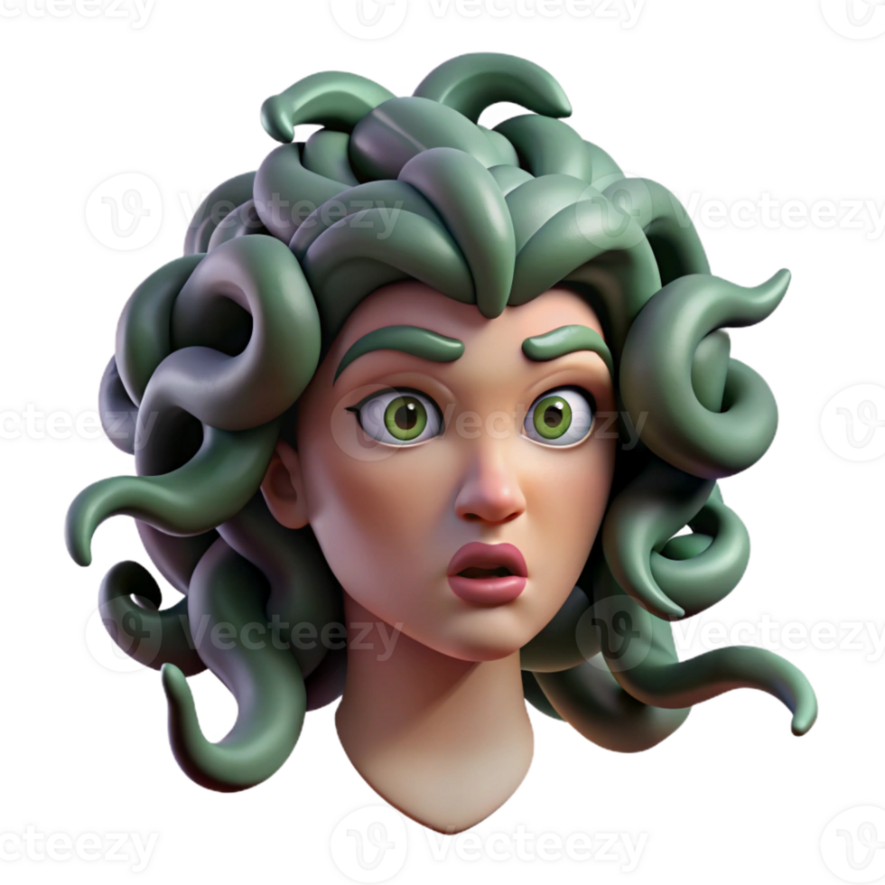 wonderful minimalist Medusa's Writhing Snakes Terror authentic png