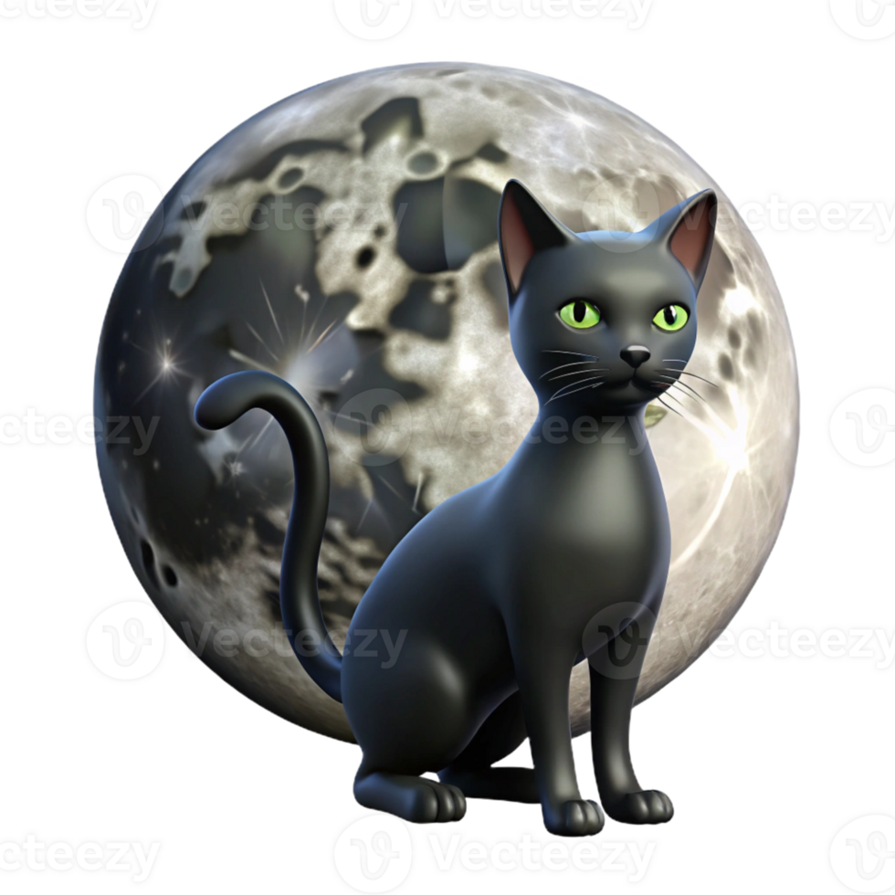 extraordinary abstract A Sleek Black Cat Silhouetted Against a Fu original png