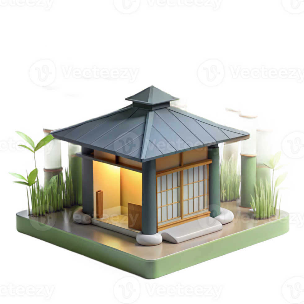 wonderful minimalist A Single Minimalist Japanese Tea House N original png