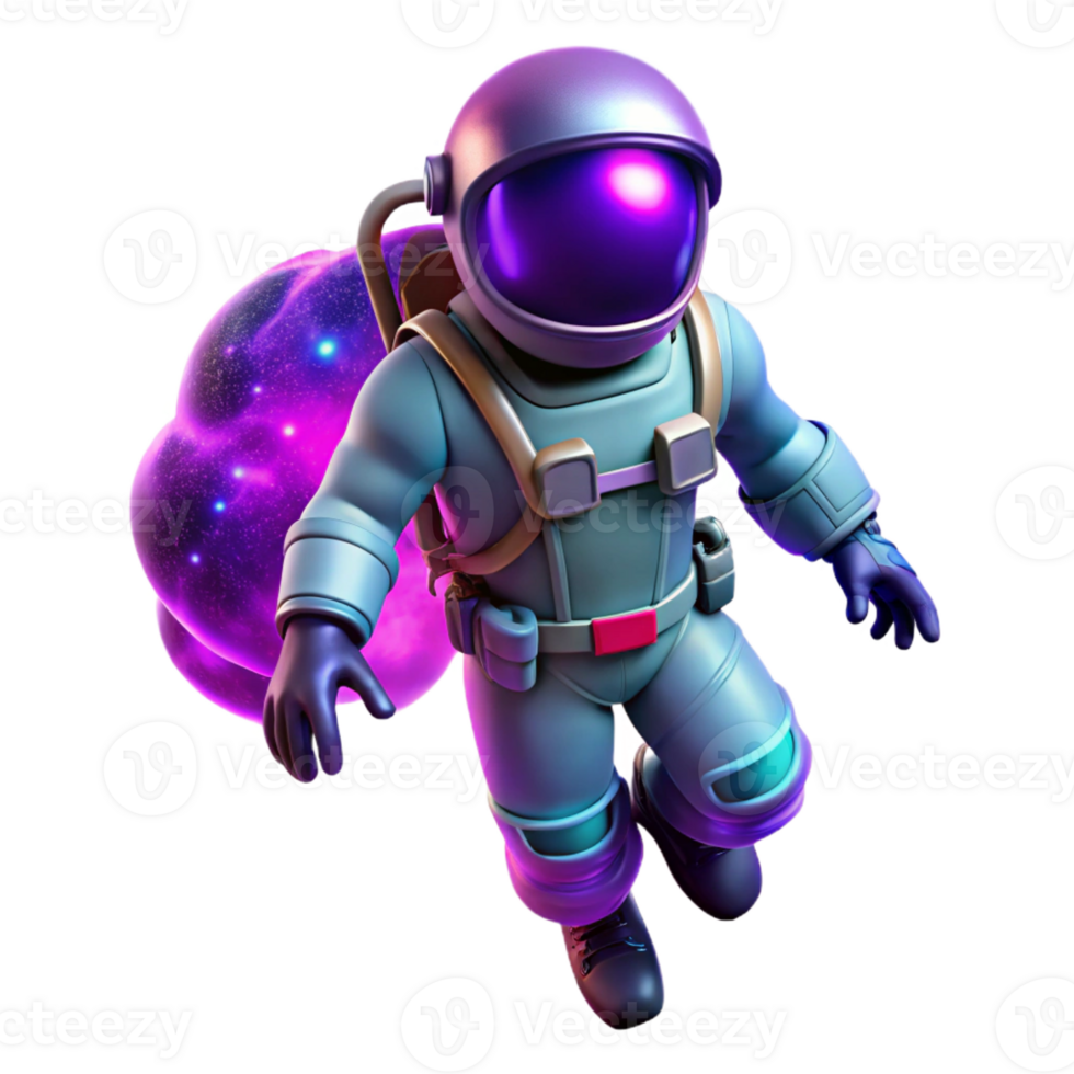 stunning contemporary Bioluminescent Astronaut in Space high resolution png