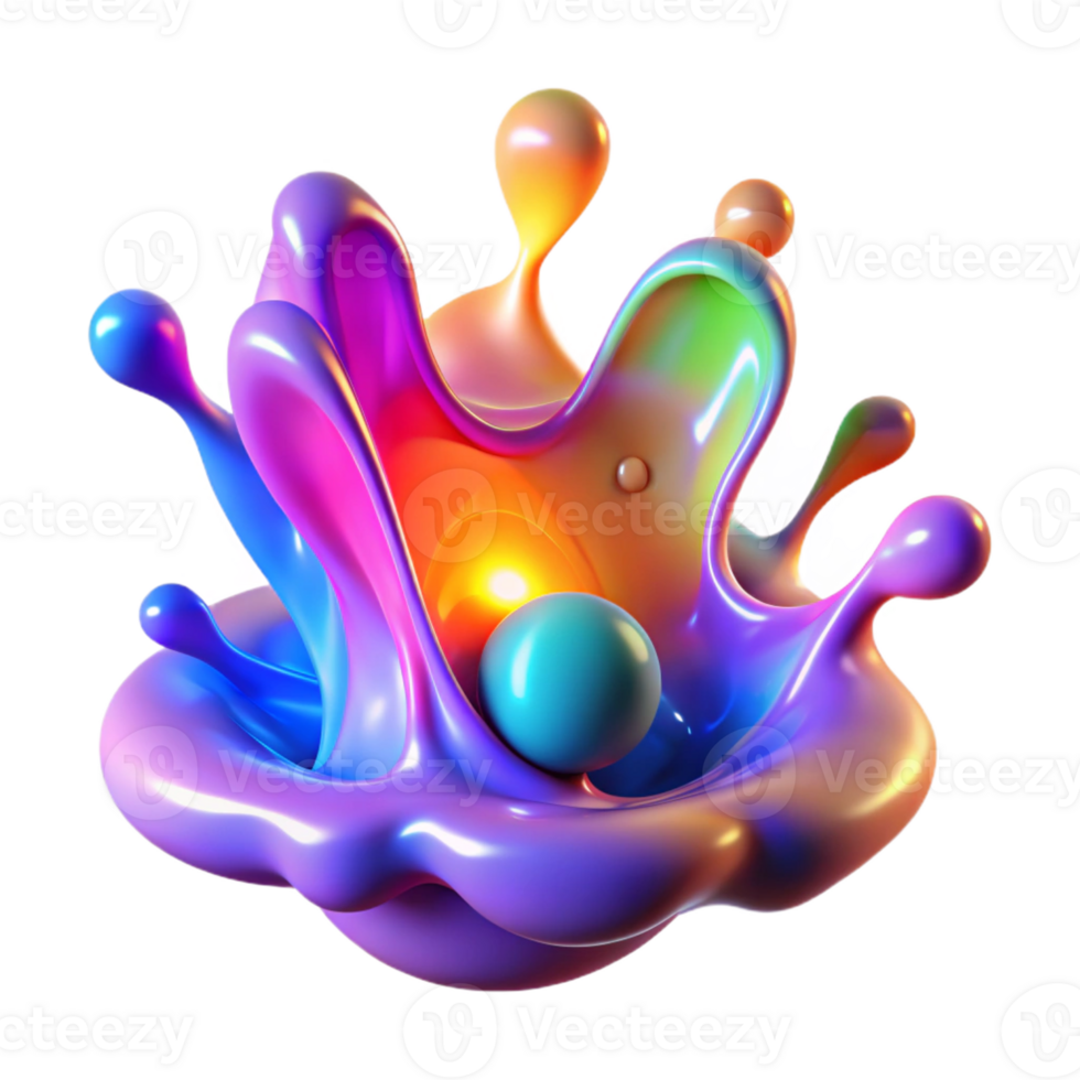 vibrant minimalist Colorful Liquid Simulation Fluid Dynamics exclusive png