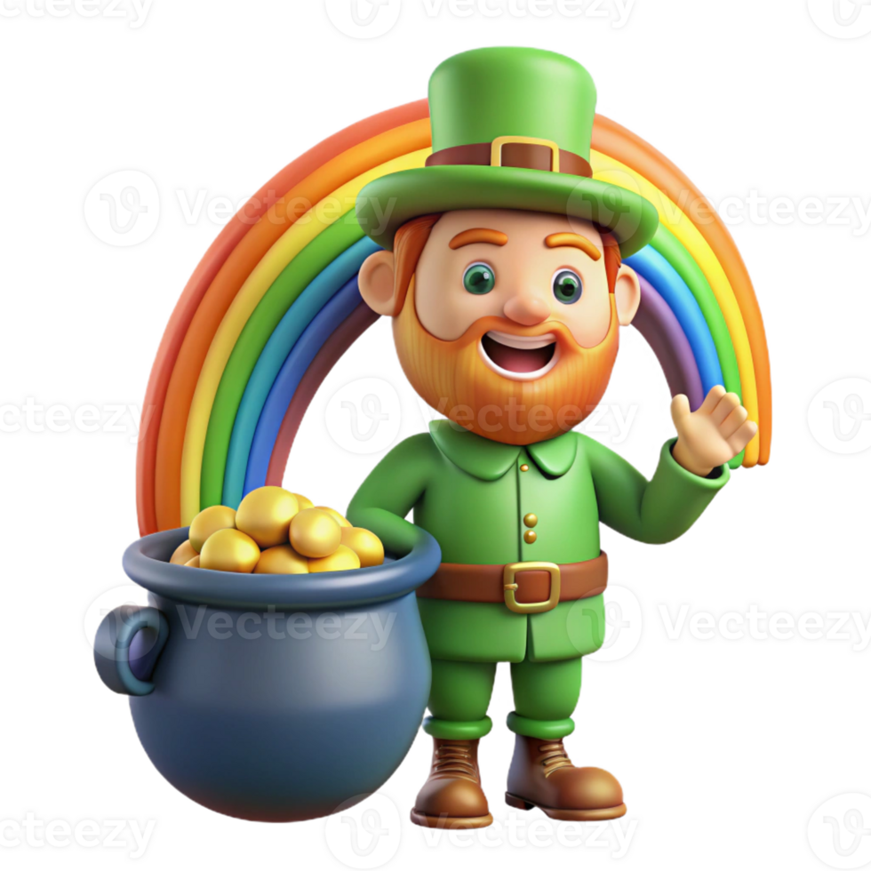 magnificent classic A Leprechaun Guarding a Pot of Gold At professional png