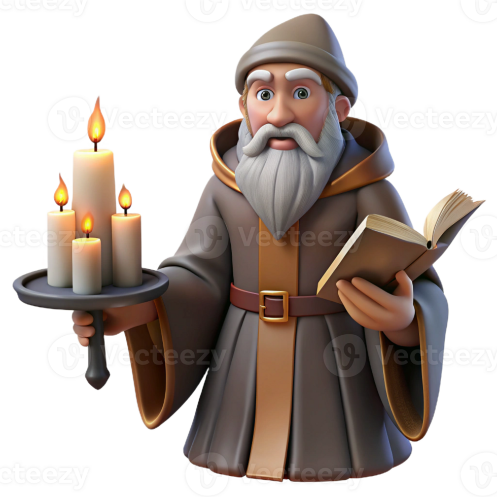 serene abstract A Wise Old Wizard Casting a Spell in His professional png
