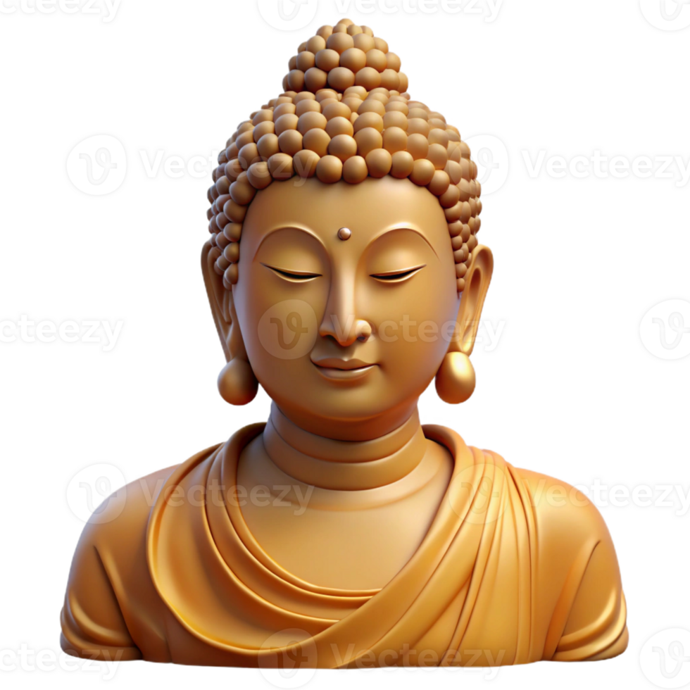 impressive contemporary Serene Buddha Statue Portrait authentic png