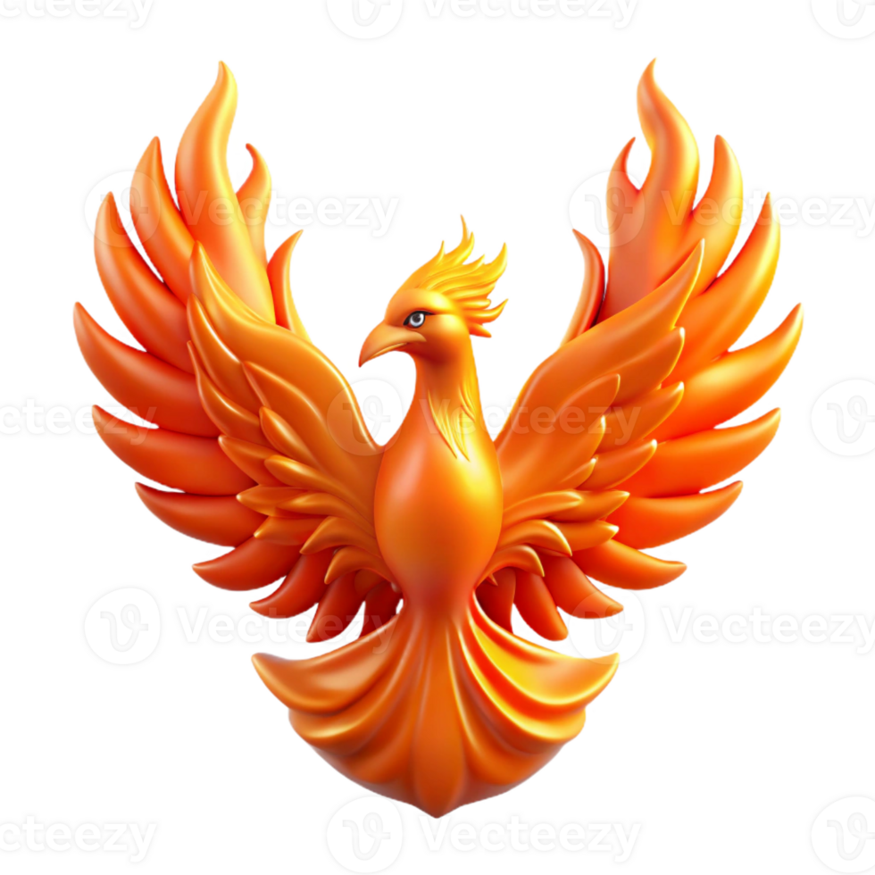 beautiful classic Majestic Phoenix Rising from Flames professional png