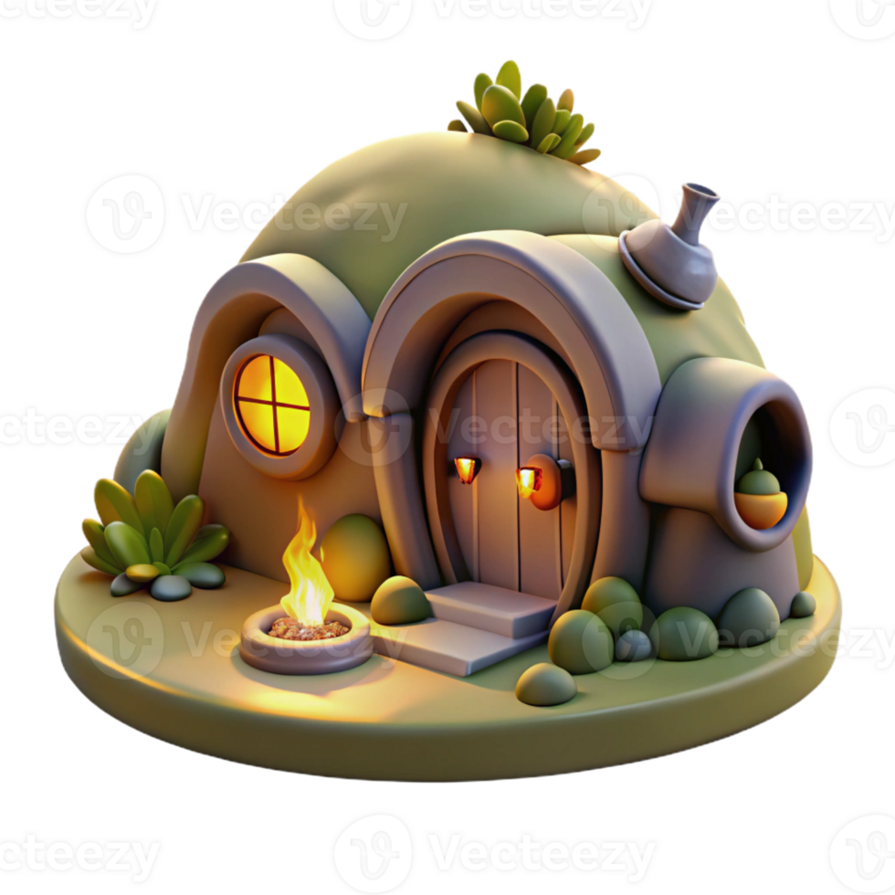 beautiful rustic A Cozy Hobbit Hole Nestled Into a Hillsi genuine png