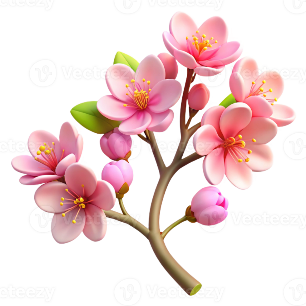 serene minimalist A Blooming Cherry Blossom Branch Against authentic png