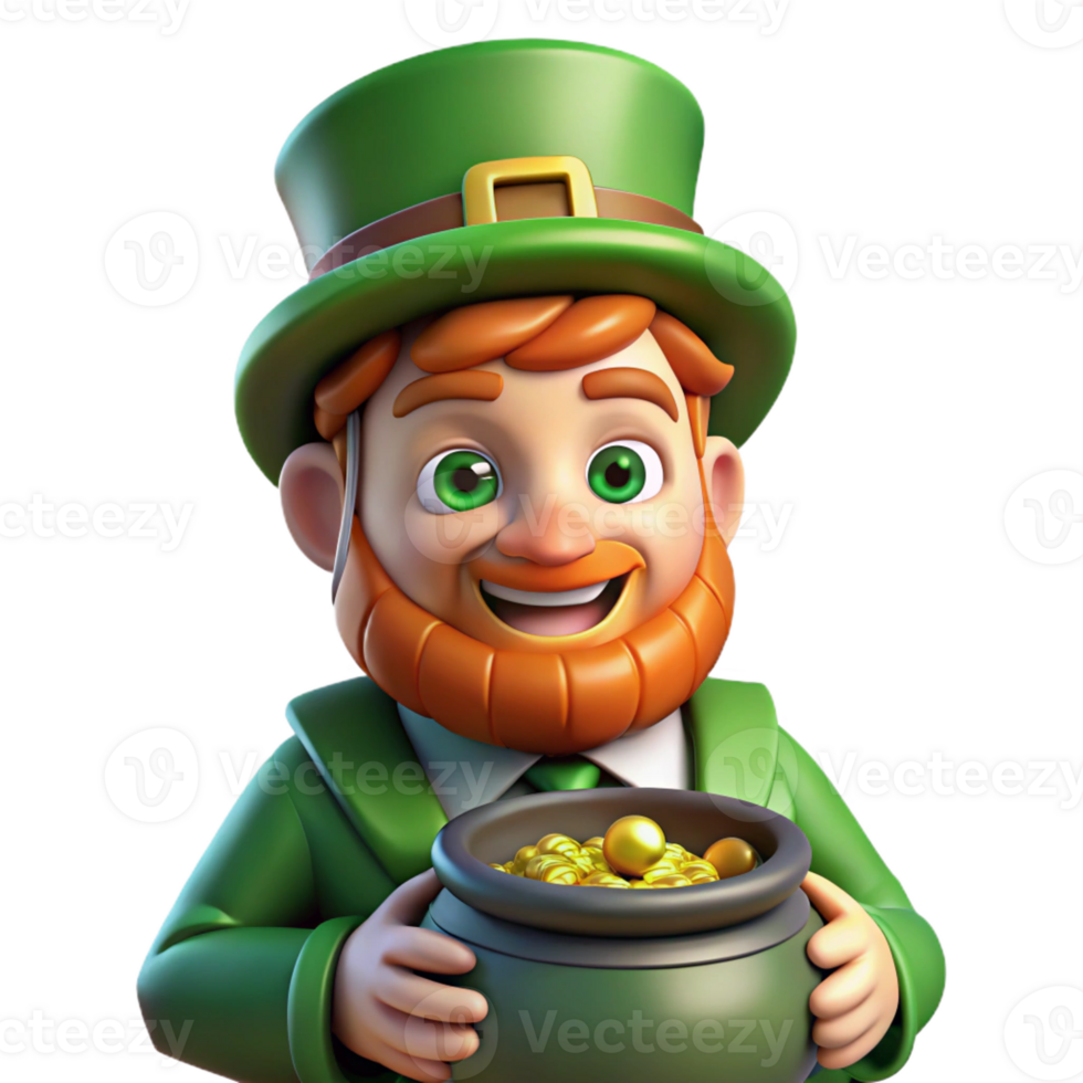 dramatic abstract Portrait of a Mischievous Leprechaun With authentic png