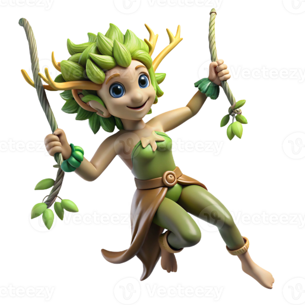 stunning abstract A Playful Dryad with Bark Like Skin Swing exclusive png
