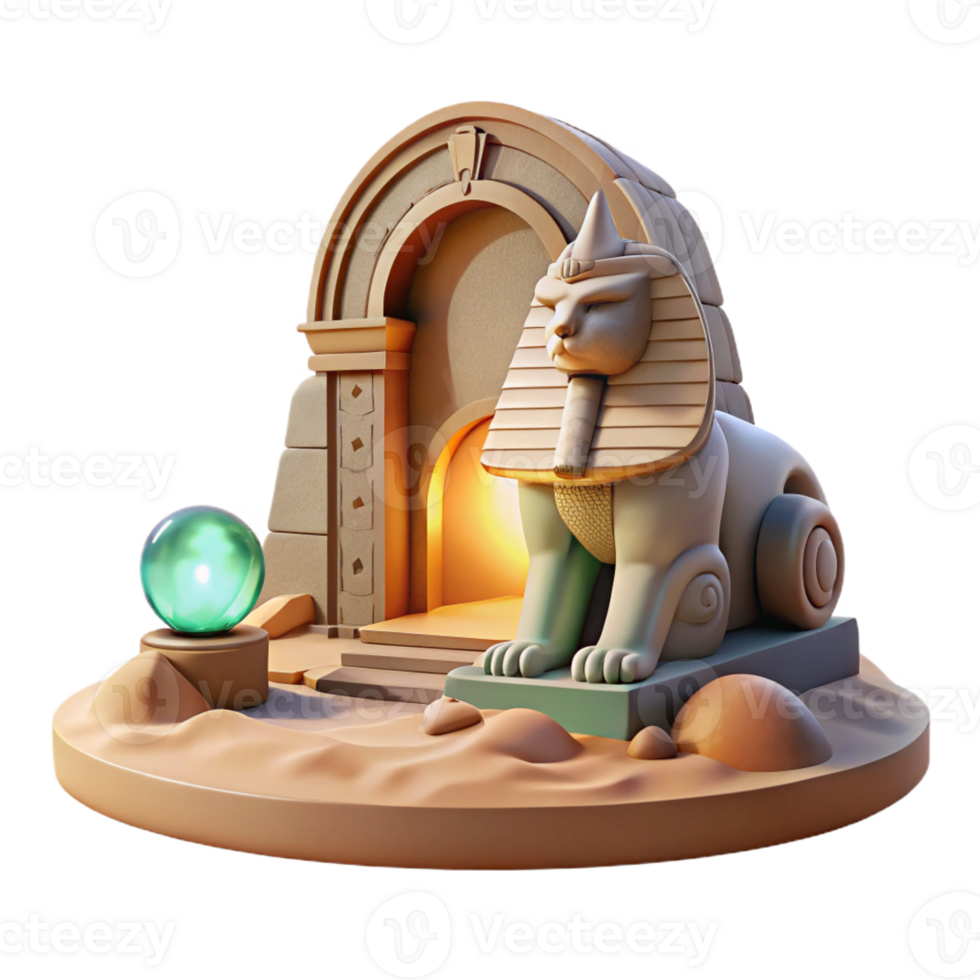 extraordinary rustic A Powerful Sphinx Guarding a Hidden Portal high quality png