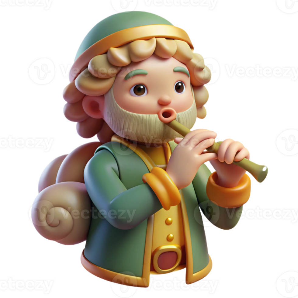 dramatic creative A Whimsical Depiction of Pan Playing His premium png