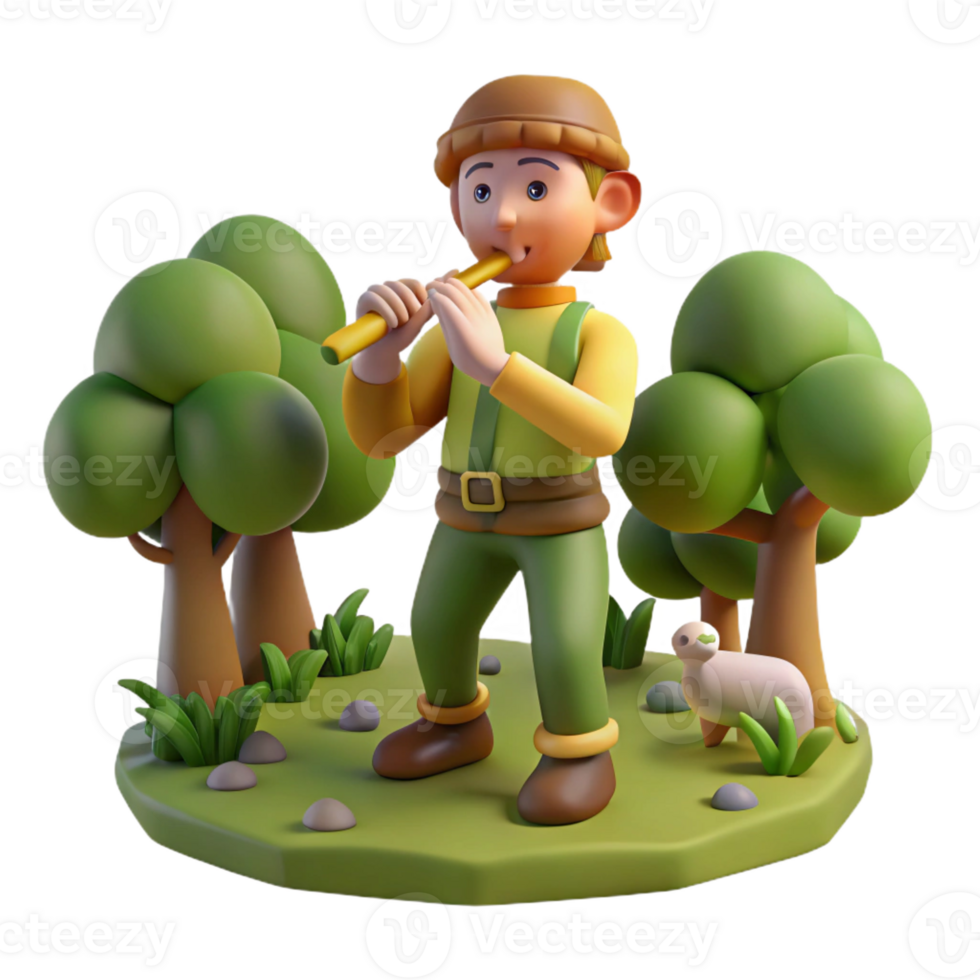 serene contemporary A Wild Pan Playing His Pipes in a Forest G genuine png