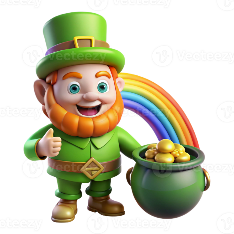 dramatic creative A Mischievous Leprechaun Guarding a Pot high quality png