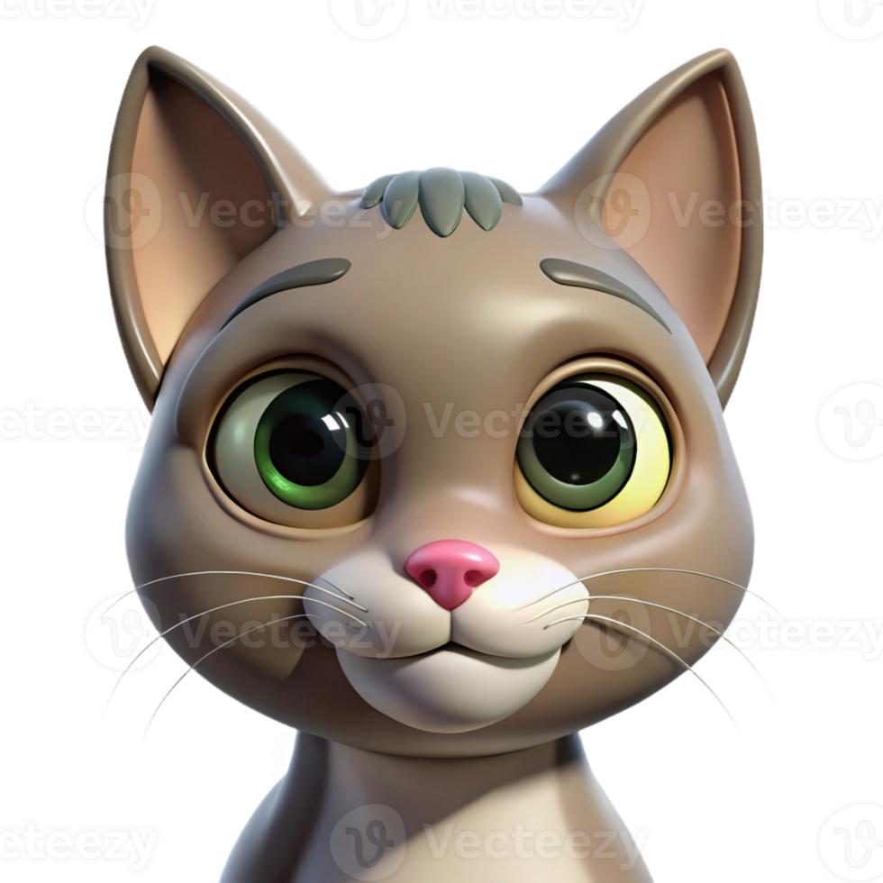 stunning abstract Portrait of a Curious Cat with Wide Eye premium png