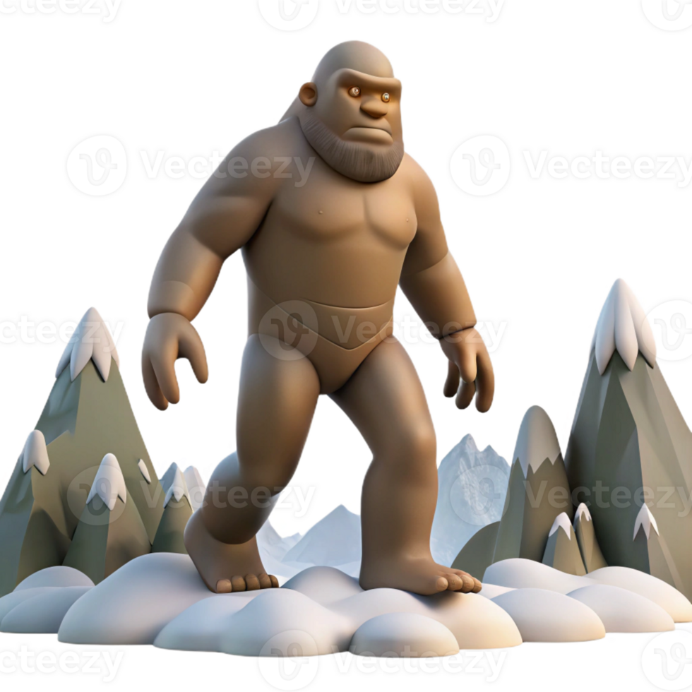 magnificent artistic A Colossal Giant Walking Through a Moun 4K png