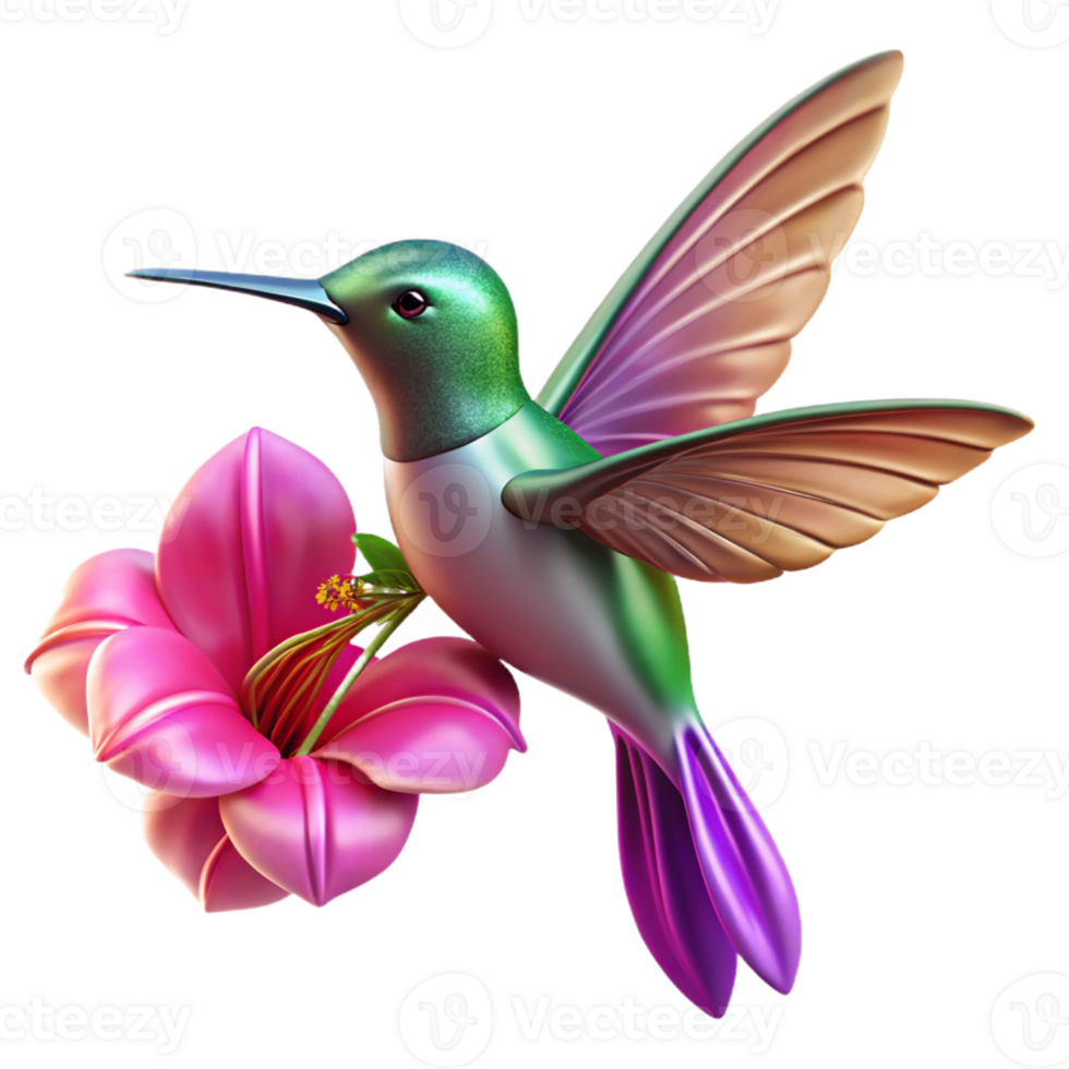 impressive creative Hummingbird Hovering Near Flowers genuine png