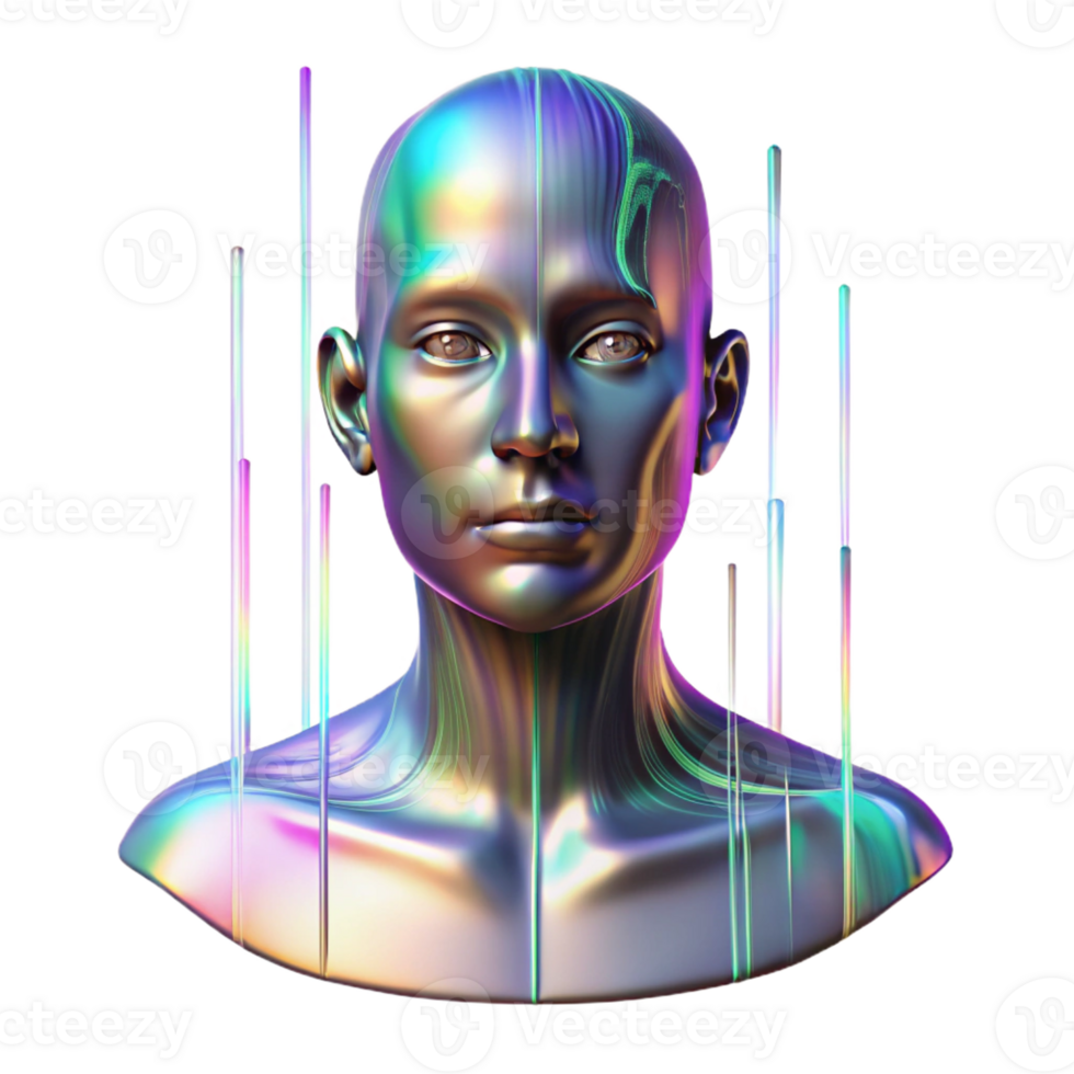 wonderful abstract A Holographic Projection of a Human Face authentic png