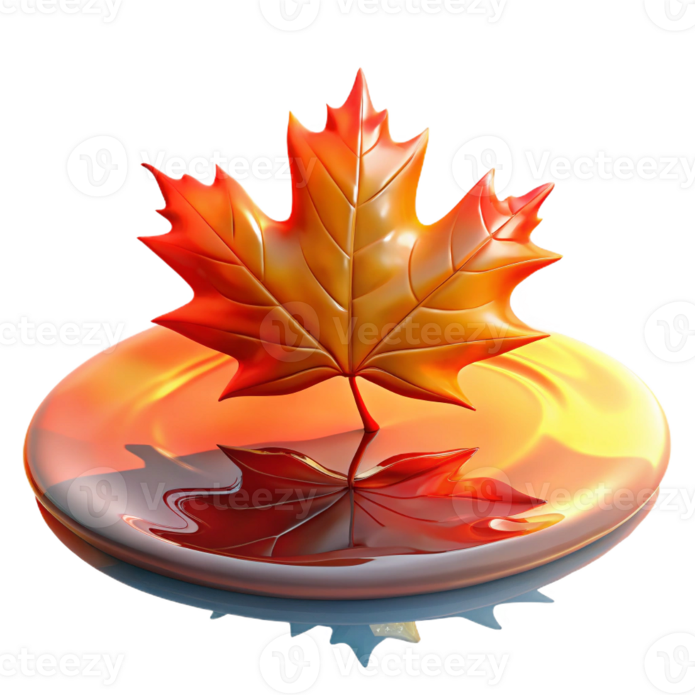 magnificent classic A Single Red Maple Leaf Backlit detailed png