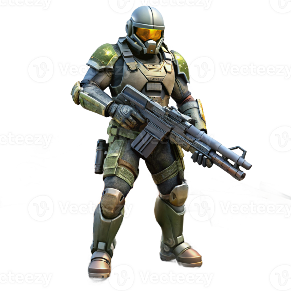 magnificent traditional A Futuristic Soldier Wearing Power Armor authentic png
