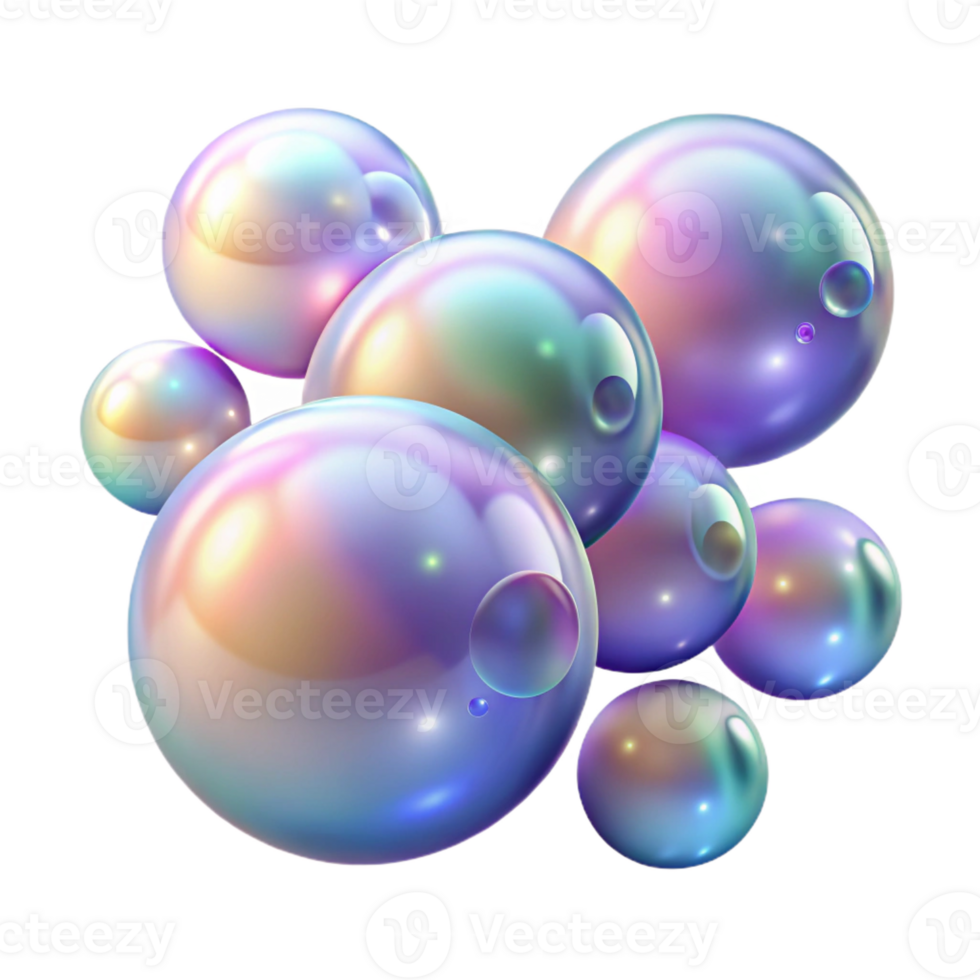 serene abstract A Field of Floating Iridescent Bubbles S authentic png