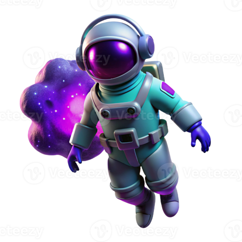 serene classic Bioluminescent Astronaut in Space png