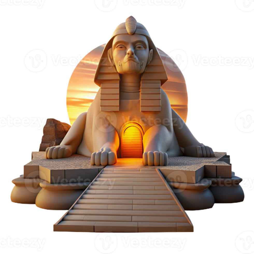 impressive modern A Majestic Sphinx Guarding a Hidden Temple original png