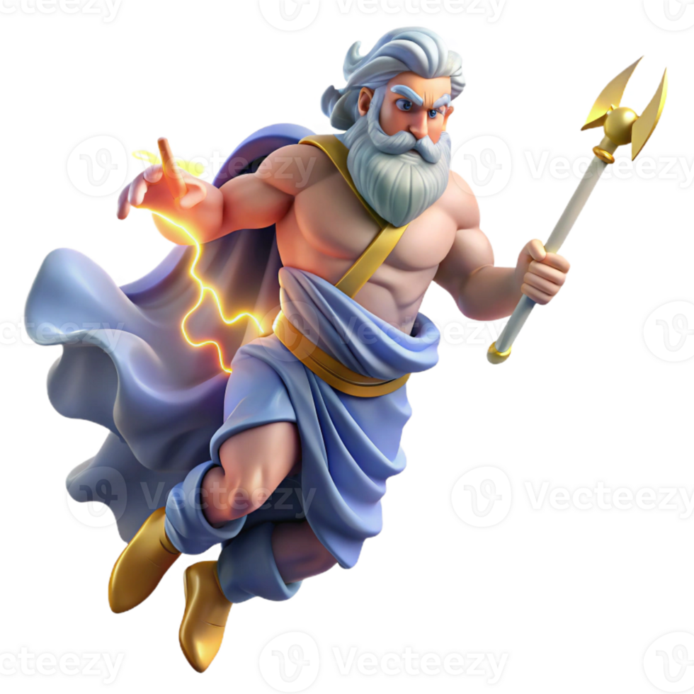 elegant classic A Powerful Depiction of Zeus Hurling a Th authentic png