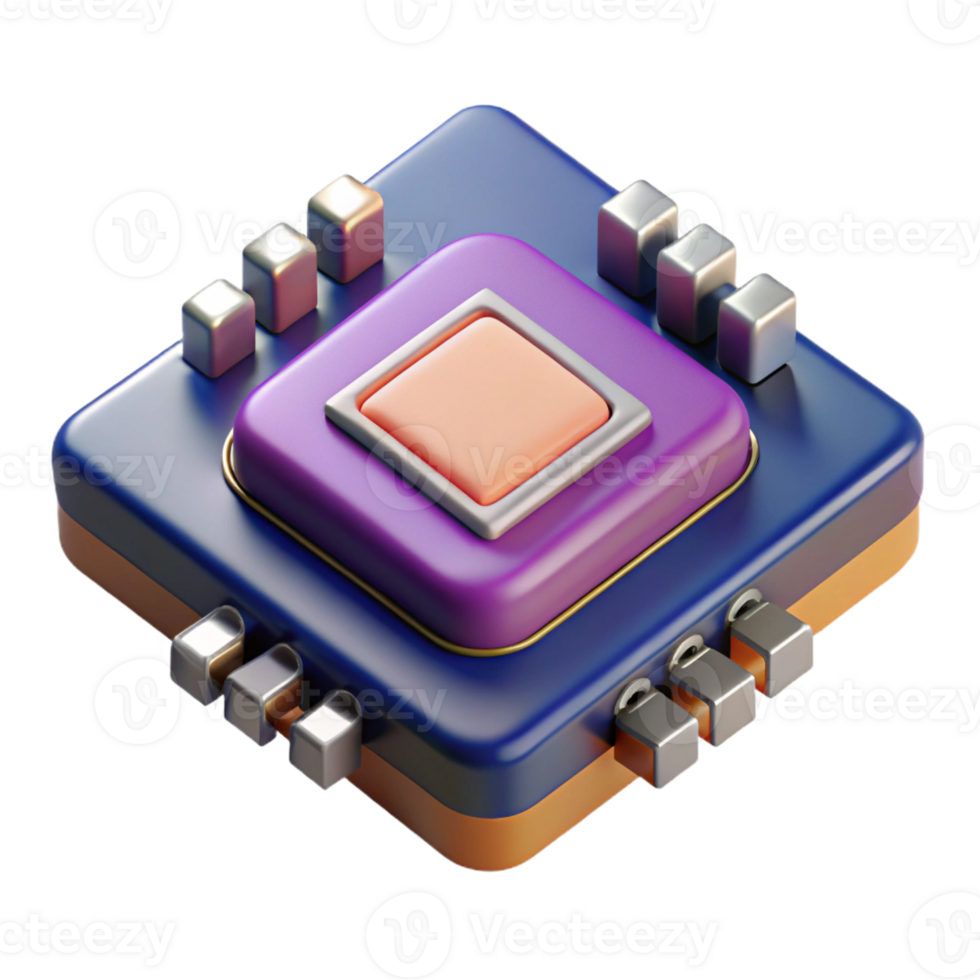 vibrant artistic A Microscopic View of a Microchip Intri exclusive png