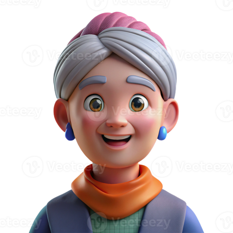 impressive contemporary Elderly Woman's Portrait Wrinkled Face professional png