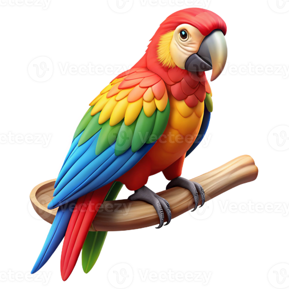 dramatic traditional A Colorful Macaw Perched on a Branch Its detailed png