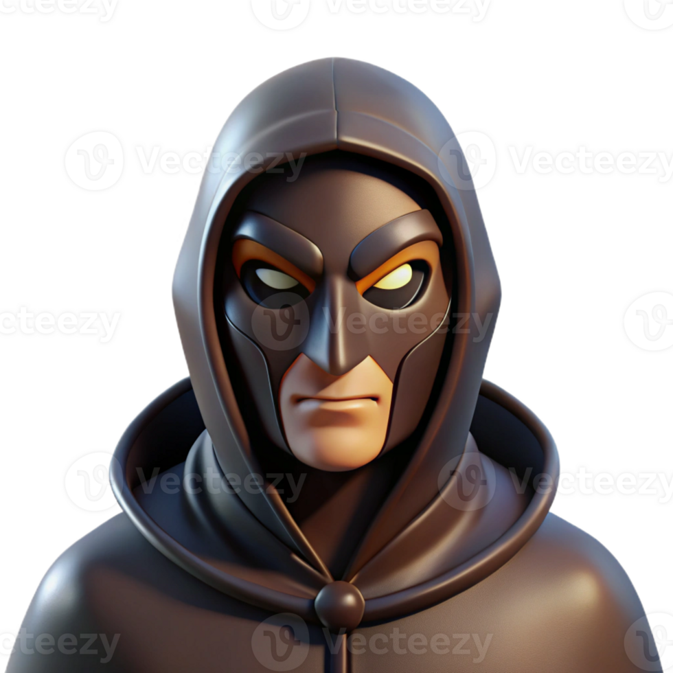 serene rustic Portrait of a Mysterious Masked Figure D detailed png