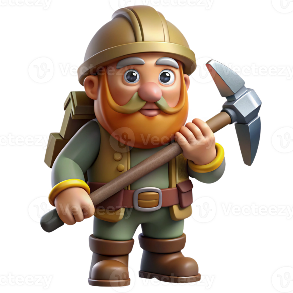 magnificent abstract A Stoic Dwarf Miner with a Pickaxe Dimly original png