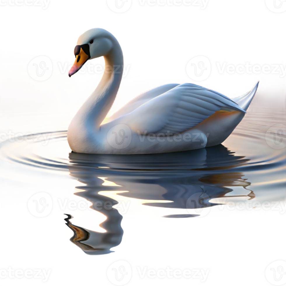 stunning classic Swan Gliding on Calm Lake high quality png
