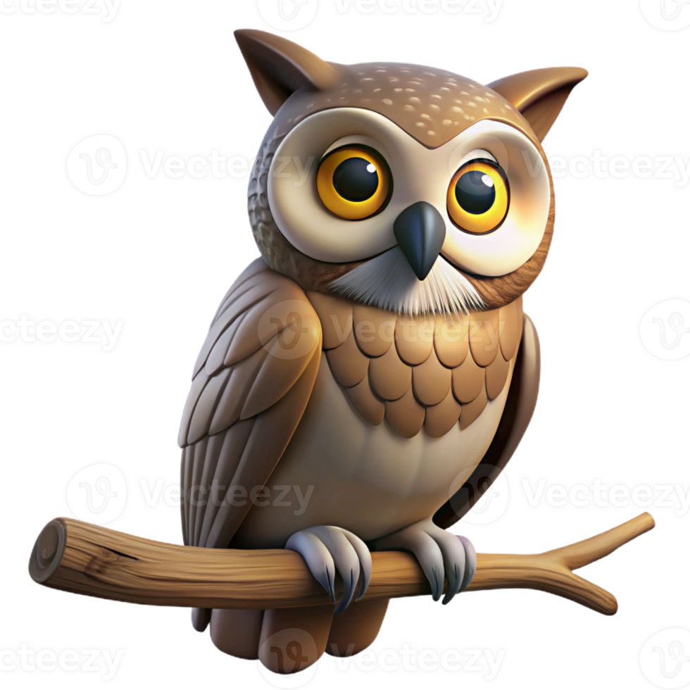 stunning vintage Portrait of a Wise Owl with Large Intelli authentic png