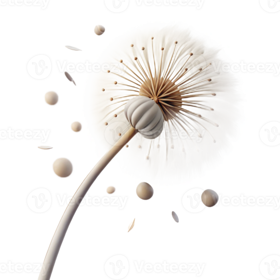 magnificent rustic A Single Dandelion Seedhead with Seeds Blo genuine png
