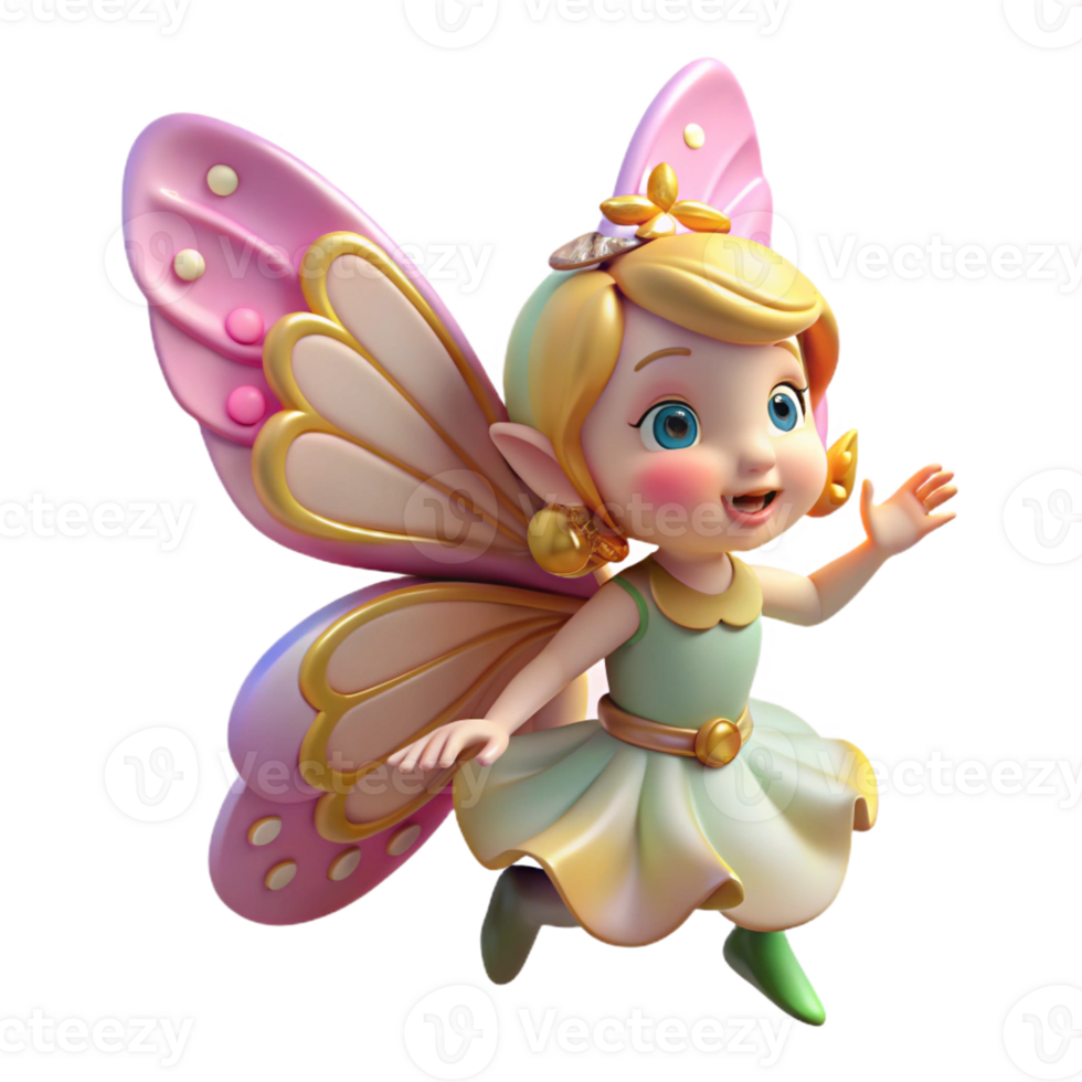 elegant traditional A Whimsical Fairy Riding a Butterfly Soft high quality png