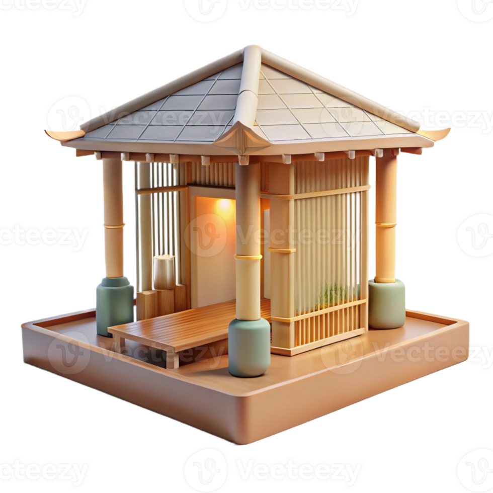 impressive rustic A Minimalist Japanese Tea House Made of Ba authentic png