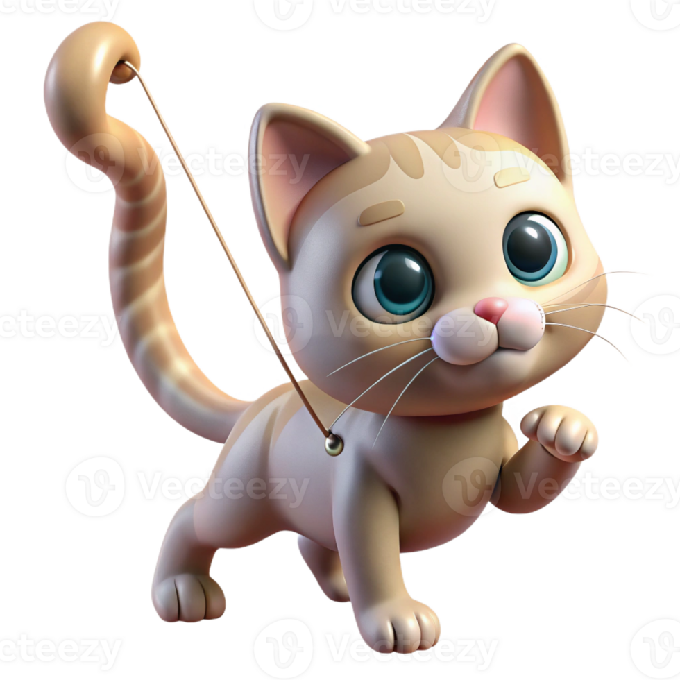 serene creative A Playful Kitten Batting at a String Sof png
