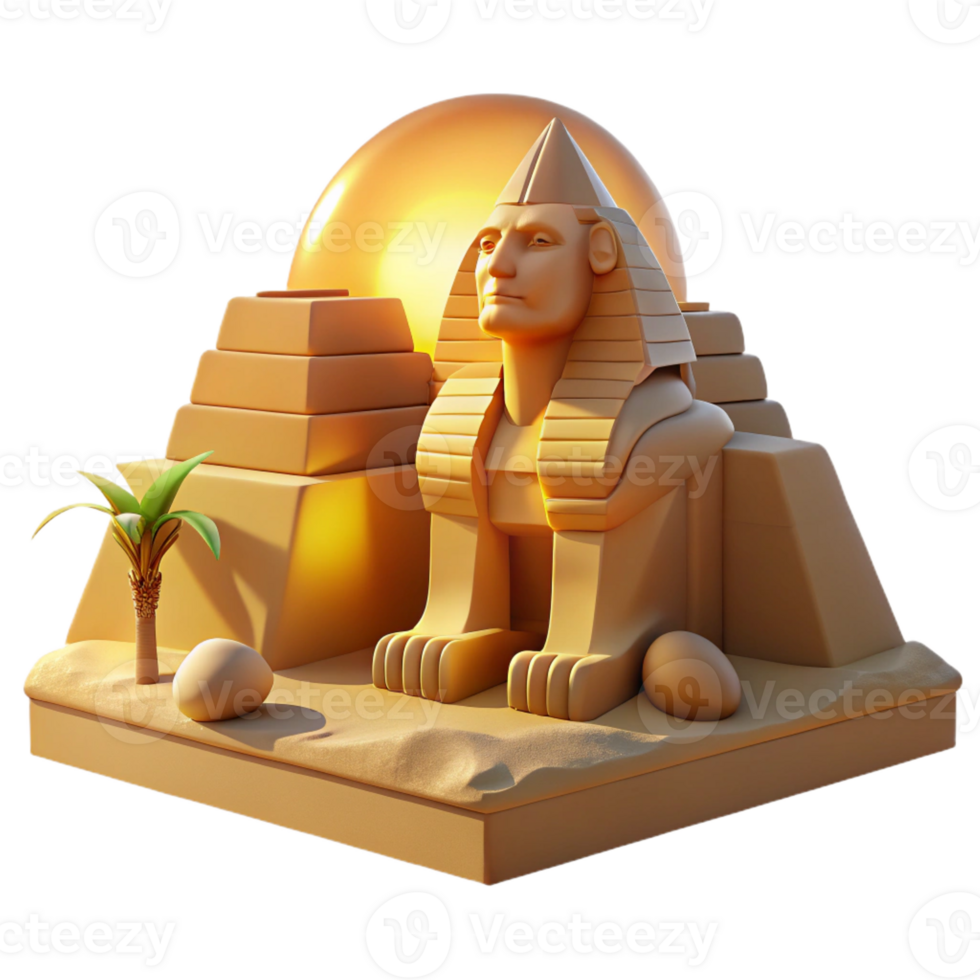 stunning abstract A Majestic Sphinx Guarding a Hidden Templ 4K png