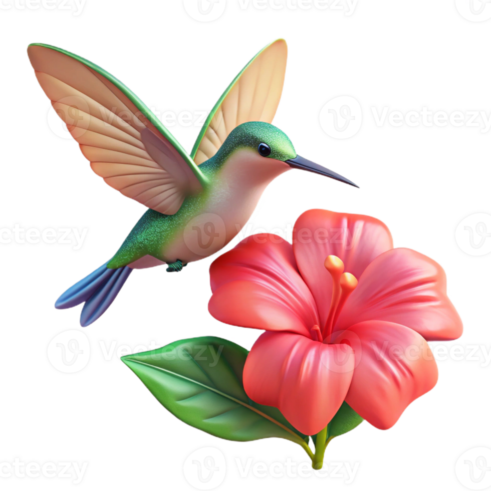 serene rustic A Tiny Hummingbird Hovering Near a Vibran high quality png