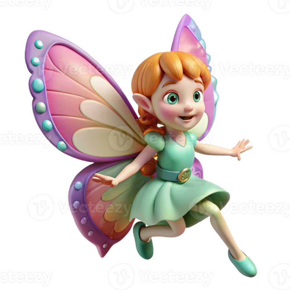extraordinary contemporary A Whimsical Fairy Riding a Butterfly Soft high quality png