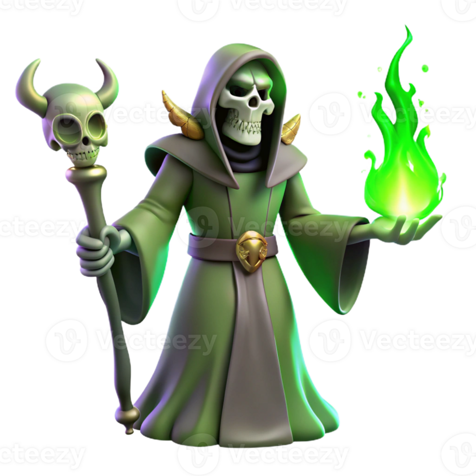 extraordinary vintage A Powerful Lich Casting a Spell of Necrom authentic png