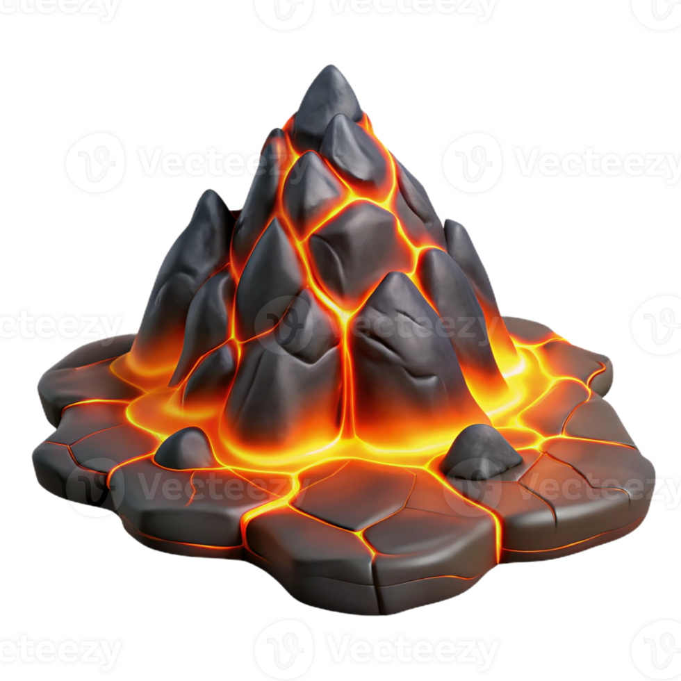 magnificent abstract A Flowing River of Lava Illuminated by Th premium png