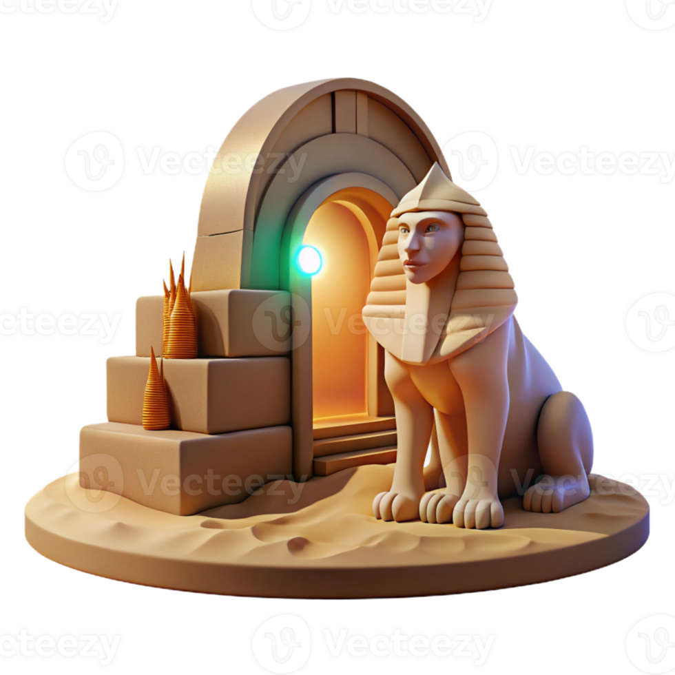 wonderful minimalist A Powerful Sphinx Guarding a Hidden Portal exclusive png