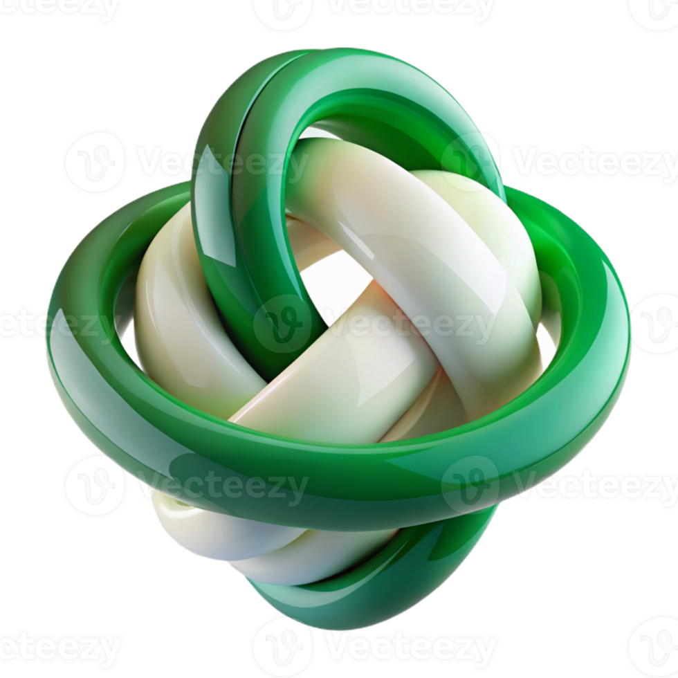 beautiful classic Emerald Green Ribbons Intertwined Design premium png